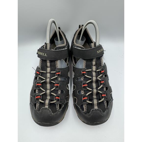Merrell Boys Hydro H20 Sandals Youth Hiking Athletic Black Orange Trim Size 5M - Picture 4 of 8